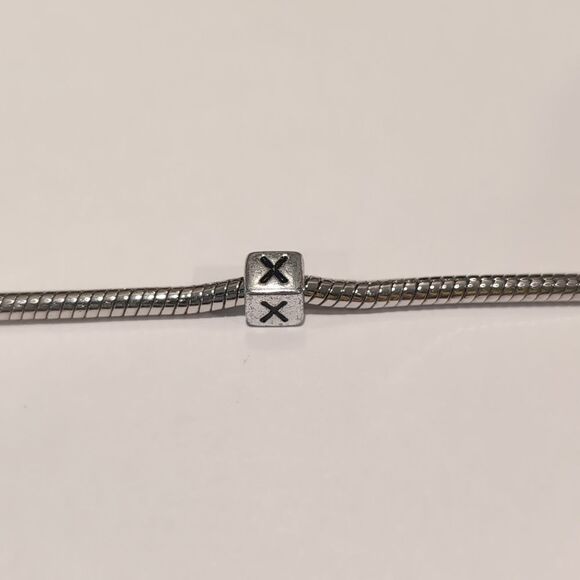 Silver X Spacer Charm for‎ Pandora Style Bracelet - Picture 1 of 5